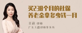 买238个月的社保养老金拿多少钱一月