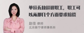 单位无故辞退职工，职工可以从那几个方面要求赔偿