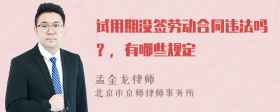 试用期没签劳动合同违法吗？，有哪些规定