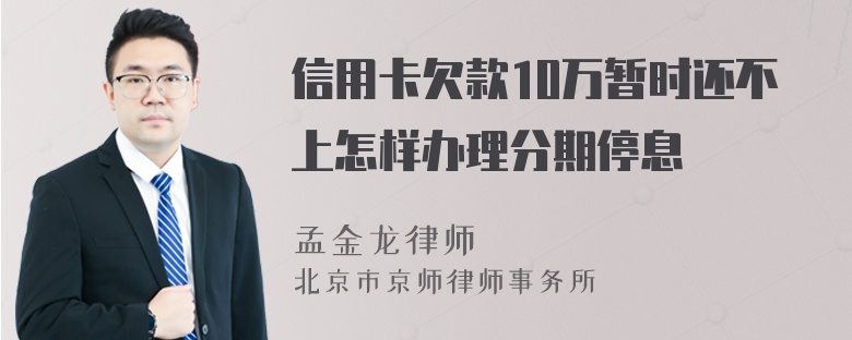 信用卡欠款10万暂时还不上怎样办理分期停息