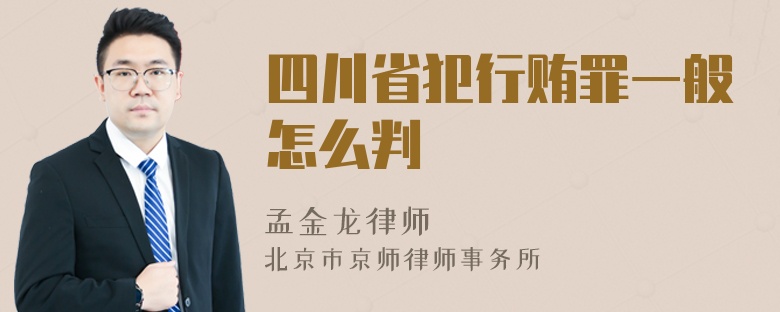 四川省犯行贿罪一般怎么判