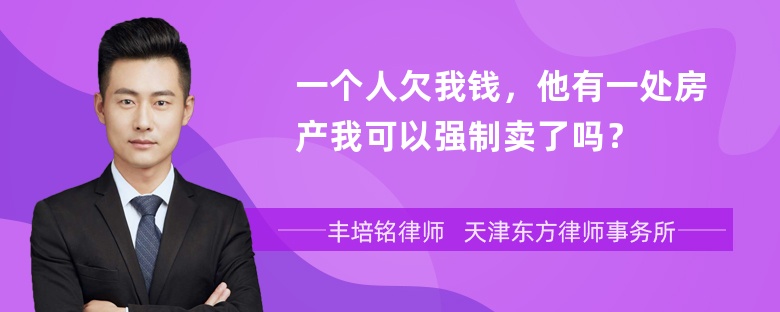 一个人欠我钱，他有一处房产我可以强制卖了吗？