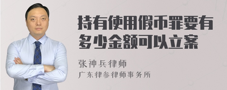 持有使用假币罪要有多少金额可以立案