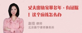 丈夫出轨家暴多年·有证据！这个应该怎么办