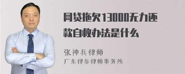 网贷拖欠13000无力还款自救办法是什么