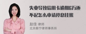 失业导致信用卡逾期6万还不起怎么申请停息挂账