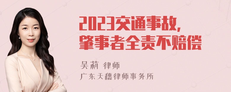 2023交通事故，肇事者全责不赔偿