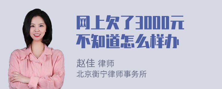 网上欠了3000元不知道怎么样办