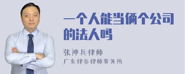 一个人能当俩个公司的法人吗