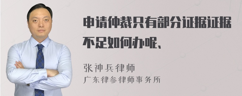 申请仲裁只有部分证据证据不足如何办呢、