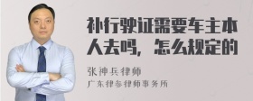 补行驶证需要车主本人去吗，怎么规定的