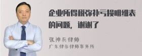 企业所得税弥补亏损明细表的问题，谢谢了