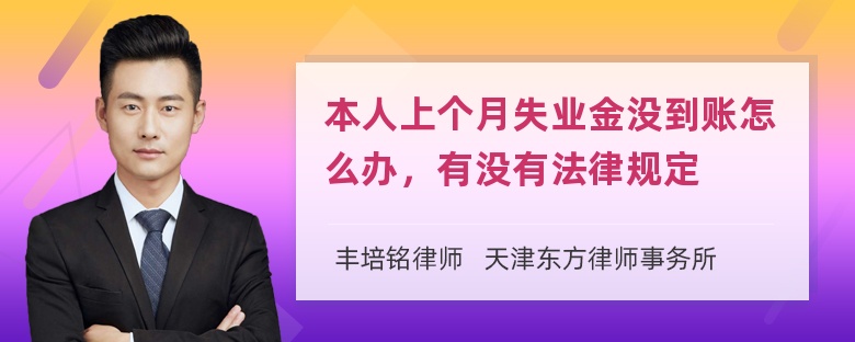 本人上个月失业金没到账怎么办，有没有法律规定