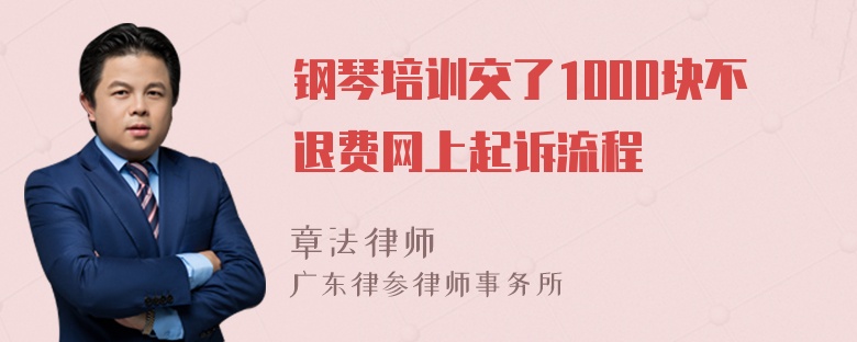 钢琴培训交了1000块不退费网上起诉流程