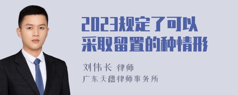 2023规定了可以采取留置的种情形