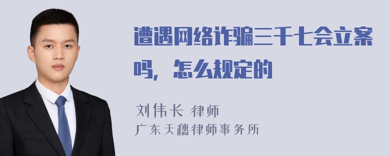 遭遇网络诈骗三千七会立案吗，怎么规定的