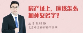 房产证上，应该怎么加孙女名字？