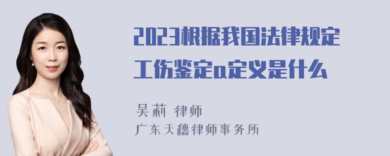 2023根据我国法律规定工伤鉴定a定义是什么