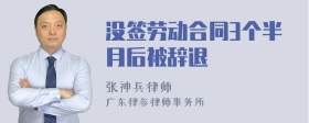 没签劳动合同3个半月后被辞退