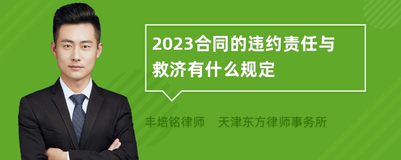 2023合同的违约责任与救济有什么规定