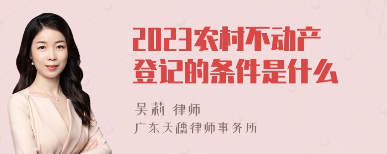 2023农村不动产登记的条件是什么