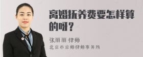 离婚抚养费要怎样算的呀？