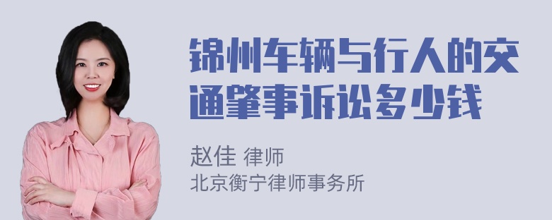 锦州车辆与行人的交通肇事诉讼多少钱