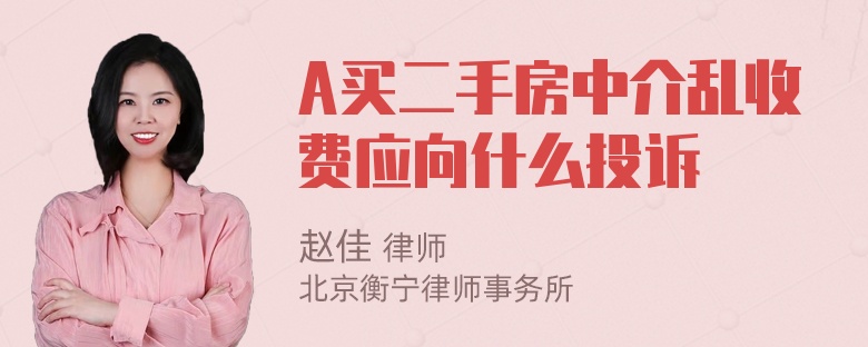 A买二手房中介乱收费应向什么投诉