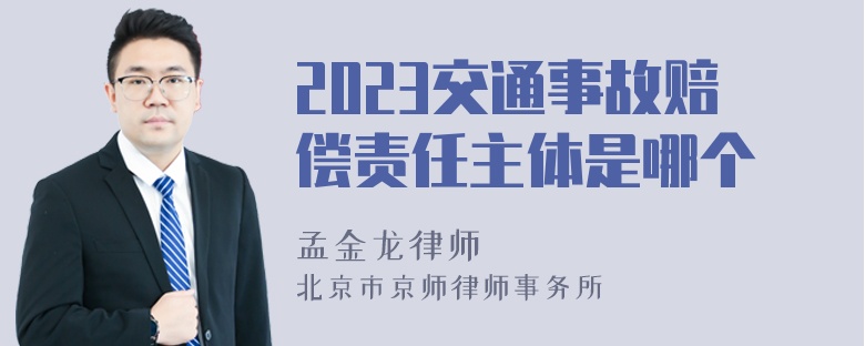 2023交通事故赔偿责任主体是哪个