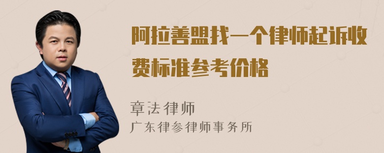 阿拉善盟找一个律师起诉收费标准参考价格