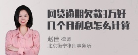 网贷逾期欠款3万好几个月利息怎么计算