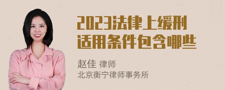 2023法律上缓刑适用条件包含哪些