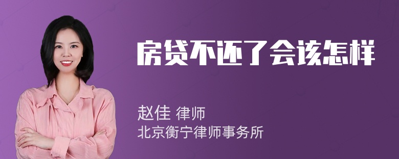 房贷不还了会该怎样