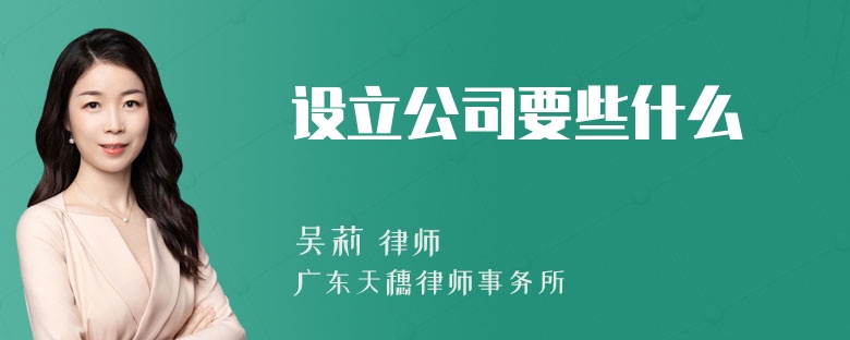 设立公司要些什么