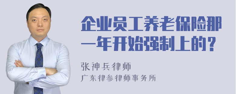 企业员工养老保险那一年开始强制上的？