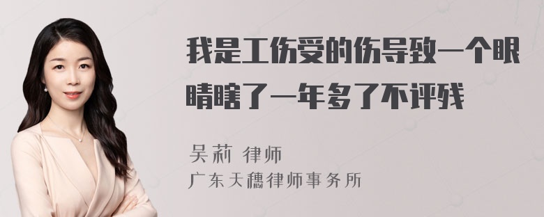 我是工伤受的伤导致一个眼睛瞎了一年多了不评残