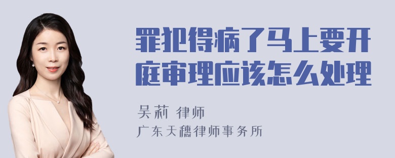 罪犯得病了马上要开庭审理应该怎么处理