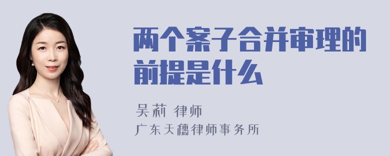 两个案子合并审理的前提是什么