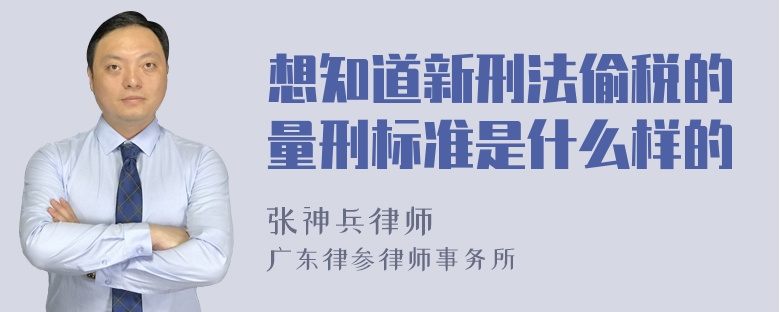 想知道新刑法偷税的量刑标准是什么样的