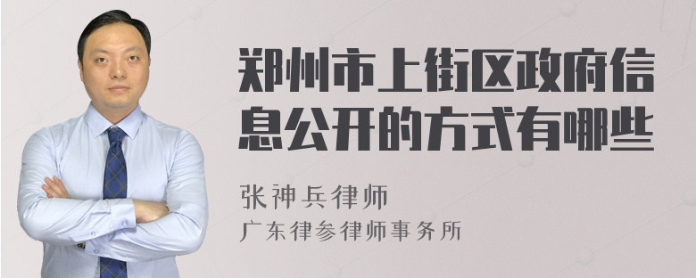 郑州市上街区政府信息公开的方式有哪些