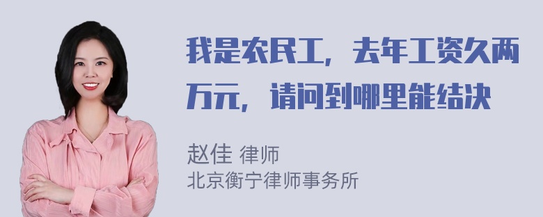 我是农民工，去年工资久两万元，请问到哪里能结决