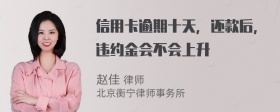 信用卡逾期十天，还款后，违约金会不会上升