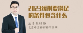 2023缓刑要满足的条件包含什么