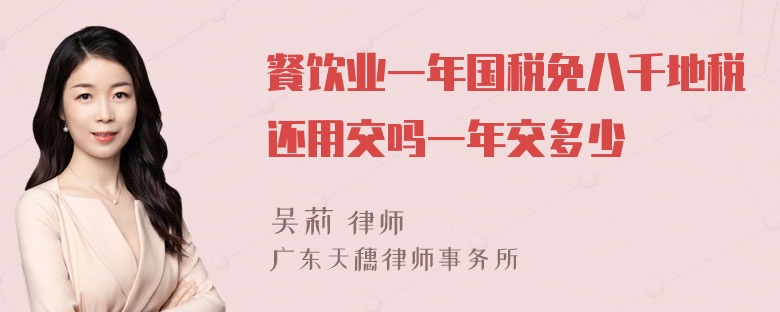 餐饮业一年国税免八千地税还用交吗一年交多少