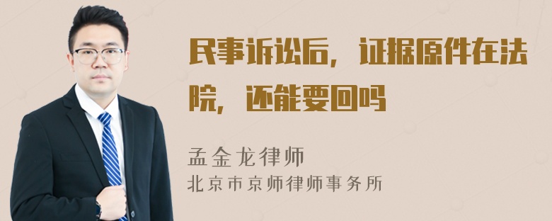 民事诉讼后，证据原件在法院，还能要回吗