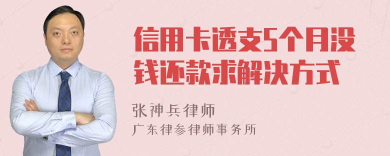 信用卡透支5个月没钱还款求解决方式