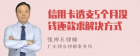 信用卡透支5个月没钱还款求解决方式