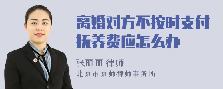 离婚对方不按时支付抚养费应怎么办
