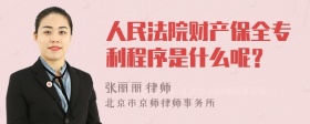 人民法院财产保全专利程序是什么呢？