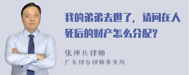 我的弟弟去世了，请问在人死后的财产怎么分配？